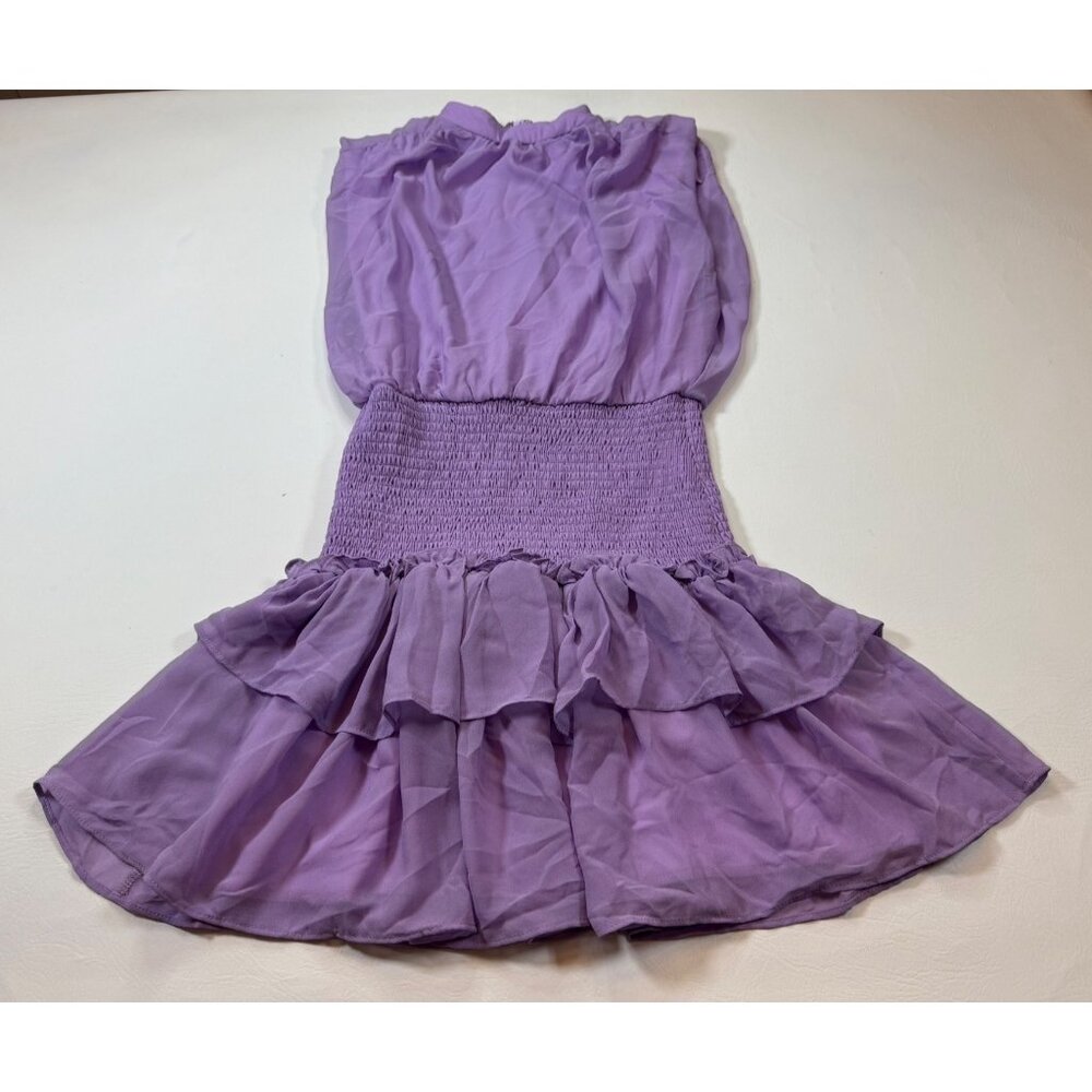 Purple Smocked Waist Mini Dress By Pants Store Small Polyester (HH225)